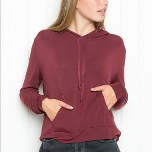 Brandy Melville burgundy Robin hoodie